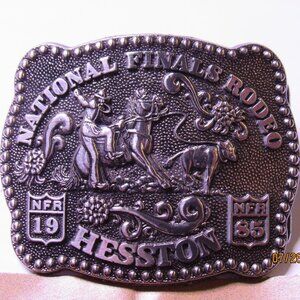 HESSTON BELT BUCKLE NFR ANNIVERSARY LIMITED MINIATURE FRED FELLOWS